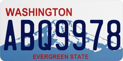 WA license plate ABQ9978