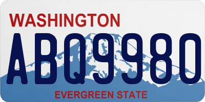 WA license plate ABQ9980