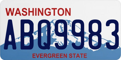 WA license plate ABQ9983