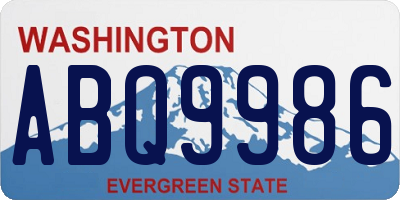 WA license plate ABQ9986