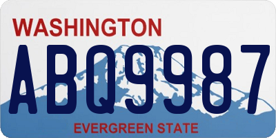 WA license plate ABQ9987