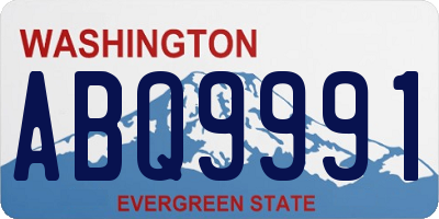 WA license plate ABQ9991