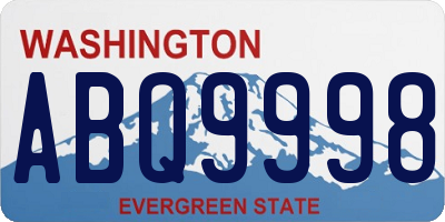 WA license plate ABQ9998