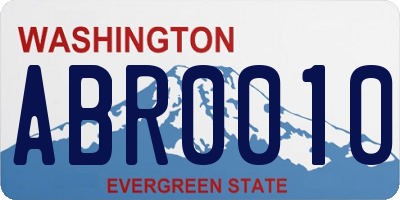 WA license plate ABR0010