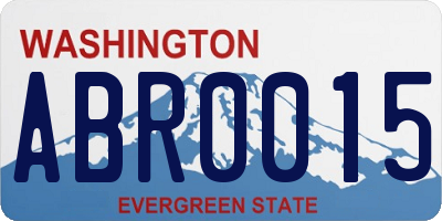 WA license plate ABR0015