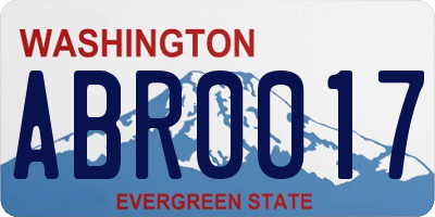 WA license plate ABR0017