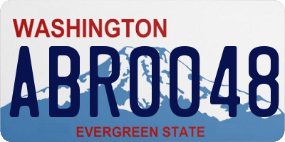 WA license plate ABR0048