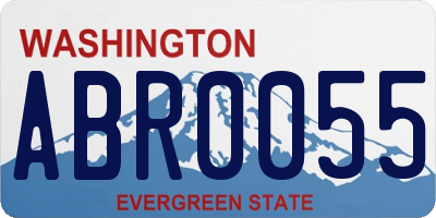 WA license plate ABR0055