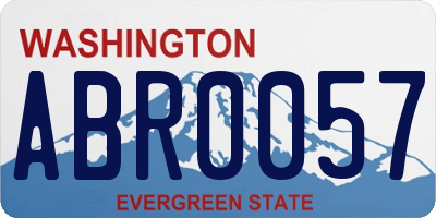 WA license plate ABR0057