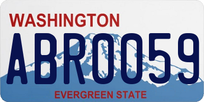 WA license plate ABR0059