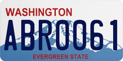 WA license plate ABR0061