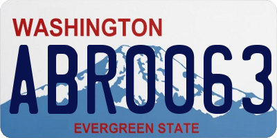 WA license plate ABR0063