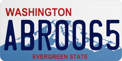 WA license plate ABR0065