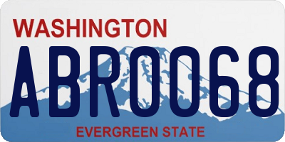 WA license plate ABR0068