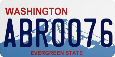 WA license plate ABR0076