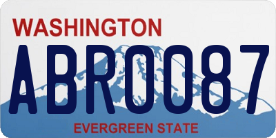 WA license plate ABR0087