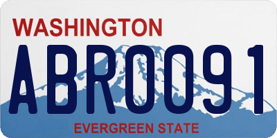WA license plate ABR0091