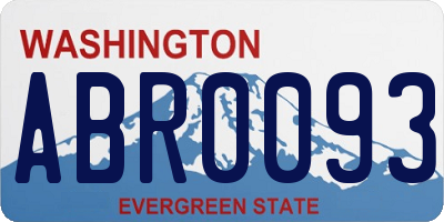 WA license plate ABR0093