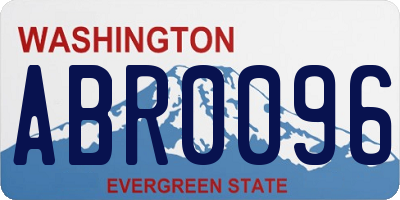 WA license plate ABR0096