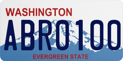 WA license plate ABR0100