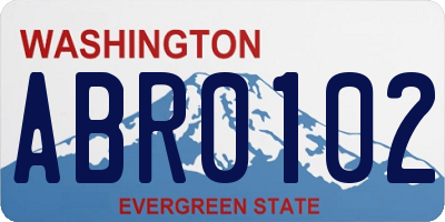 WA license plate ABR0102