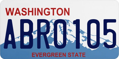 WA license plate ABR0105