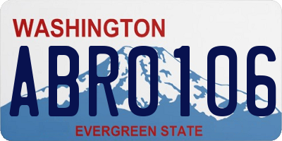 WA license plate ABR0106