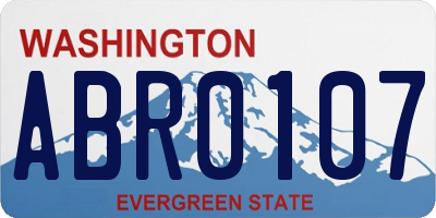 WA license plate ABR0107