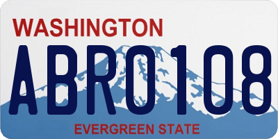 WA license plate ABR0108