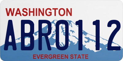 WA license plate ABR0112