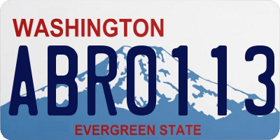 WA license plate ABR0113