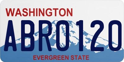 WA license plate ABR0120