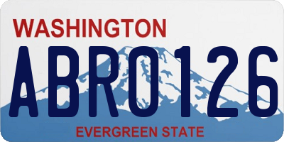 WA license plate ABR0126