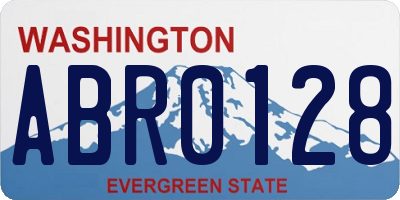 WA license plate ABR0128