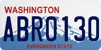 WA license plate ABR0130