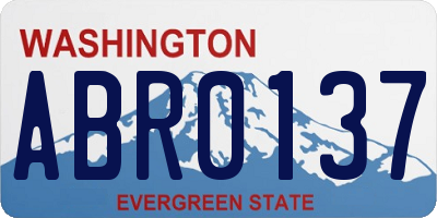 WA license plate ABR0137