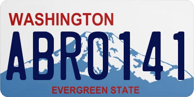 WA license plate ABR0141