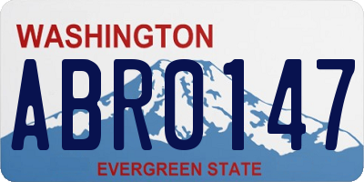 WA license plate ABR0147