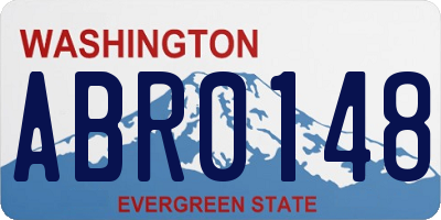 WA license plate ABR0148