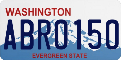 WA license plate ABR0150