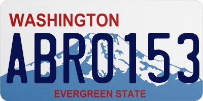 WA license plate ABR0153