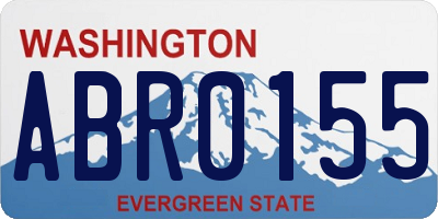 WA license plate ABR0155