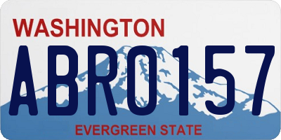 WA license plate ABR0157