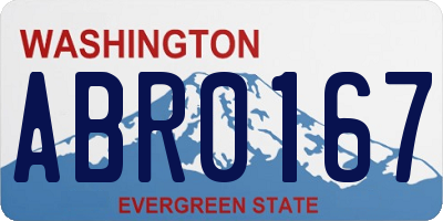 WA license plate ABR0167