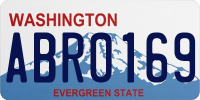 WA license plate ABR0169