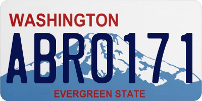WA license plate ABR0171