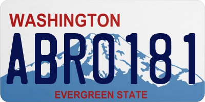 WA license plate ABR0181