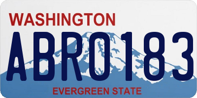 WA license plate ABR0183