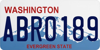 WA license plate ABR0189