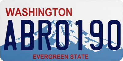 WA license plate ABR0190